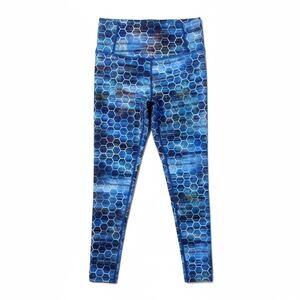 DSG High Rise 7/8 Leggings Women’s XS Blue Hexagon Print Athletic Gym NWT45